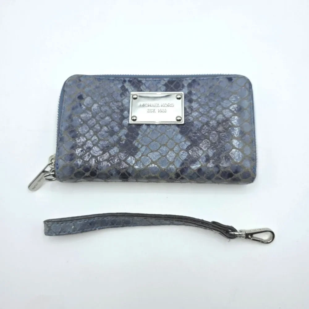 Michael Kors Bedford Blue Python Wallet